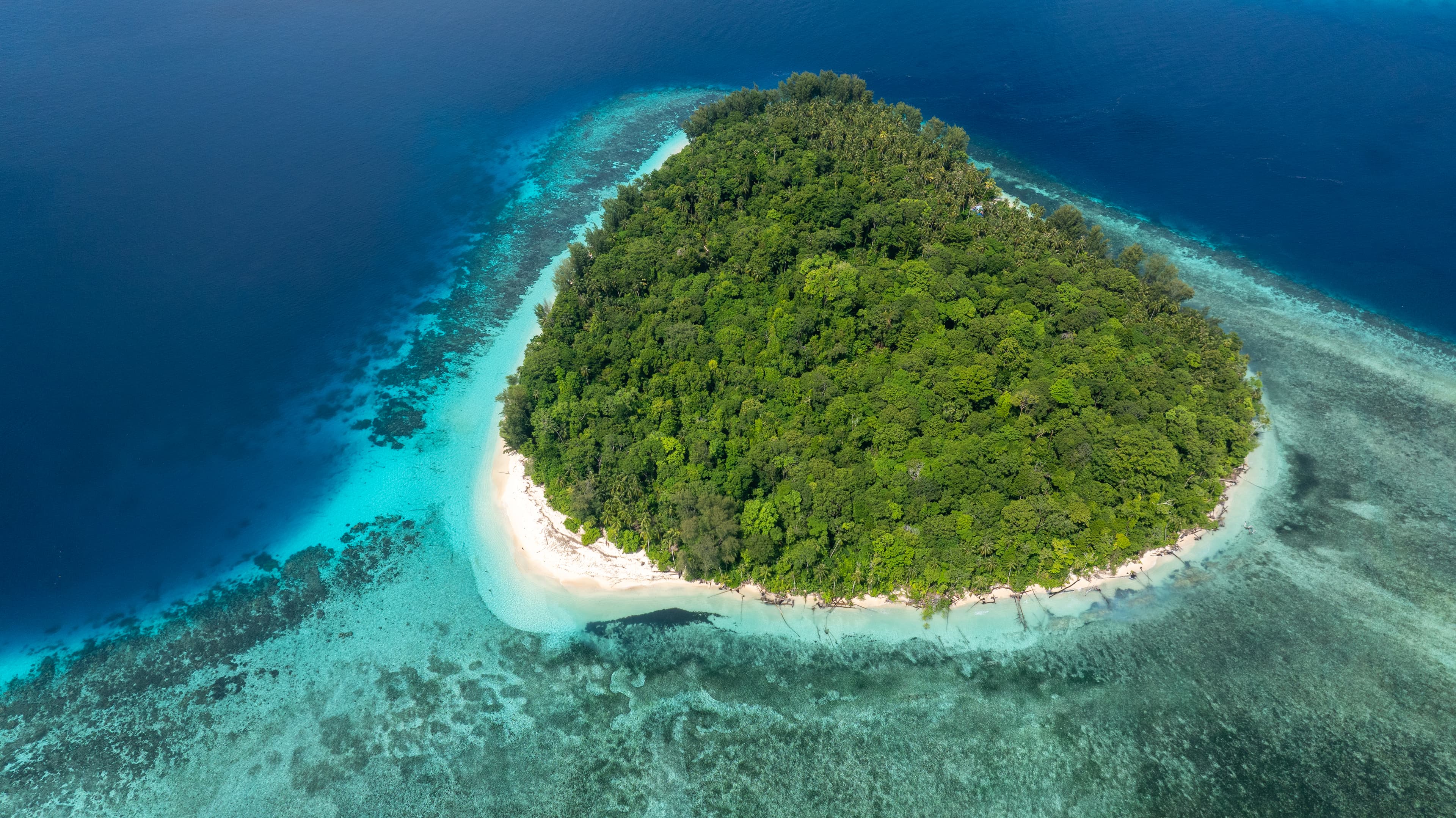 Emerald Isle Floating in Turquoise Paradise